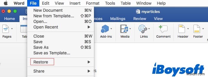 Mac 2022에서 저장되지 않거나 삭제되거나 손실된 Word 문서 복구