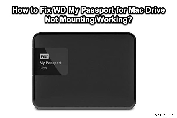 Mac용 WD My Passport 드라이브가 마운트되지 않거나 작동하지 않는 문제를 해결하는 방법은 무엇입니까?