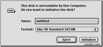 연결한 디스크를 Mac의 이 컴퓨터에서 읽을 수 없는 문제 수정