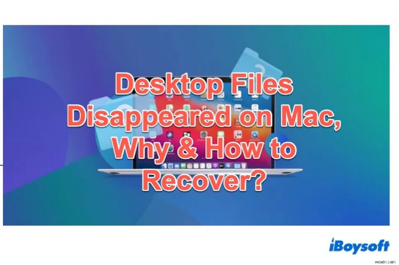 데스크톱 파일이 Mac에서 사라졌습니다. 복구하는 이유와 방법은 무엇입니까?