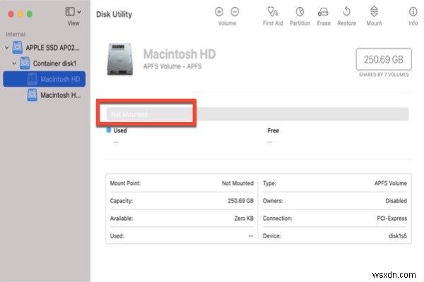 디스크 유틸리티에 마운트되지 않거나 표시되지 않는 Macintosh HD를 수정하는 7가지 방법