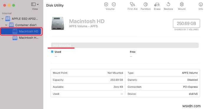 디스크 유틸리티에 마운트되지 않거나 표시되지 않는 Macintosh HD를 수정하는 7가지 방법