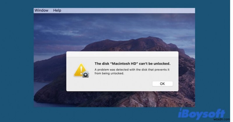 디스크 Macintosh HD를 잠금 해제할 수 없는 문제를 해결하는 방법