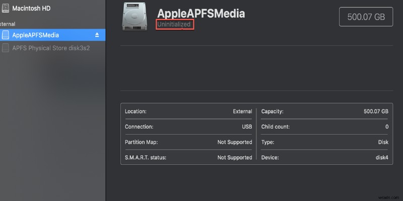 AppleAPFSMedia가 초기화되지 않았습니다. 손실된 데이터를 복구하는 방법은 무엇입니까?