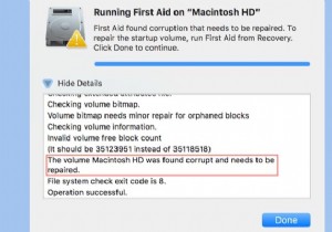 해결됨:볼륨 Macintosh HD가 손상된 것으로 확인되었으며 복구해야 합니다.