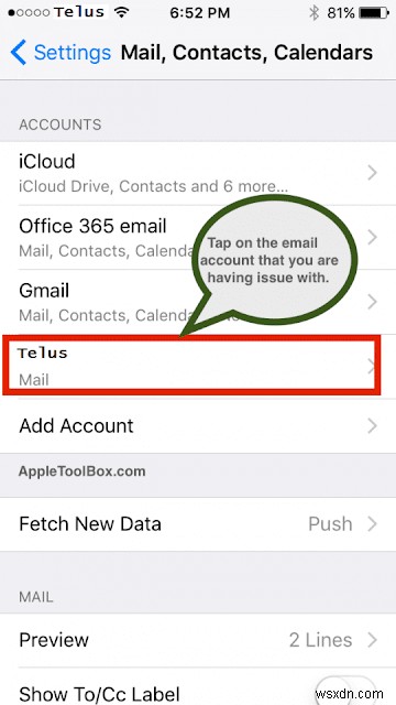 iPhone, iPad 또는 Mac의 telus.net 또는 telusplanet.net 이메일 계정에서 이메일을 보낼 수 없습니다.