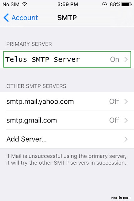 iPhone, iPad 또는 Mac의 telus.net 또는 telusplanet.net 이메일 계정에서 이메일을 보낼 수 없습니다.