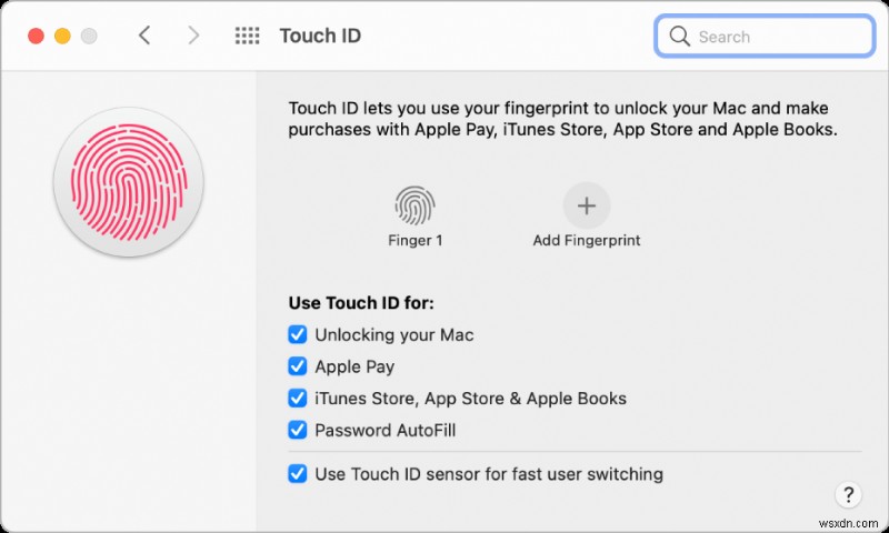 macOS Monterey로 업그레이드한 후 Touch ID가 작동하지 않음