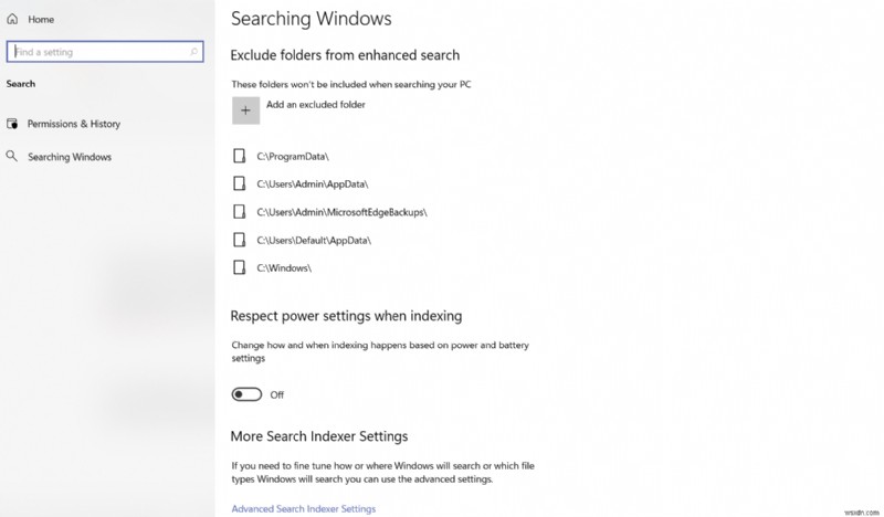 Windows 11의 검색에서 파일 및 폴더를 숨기는 방법