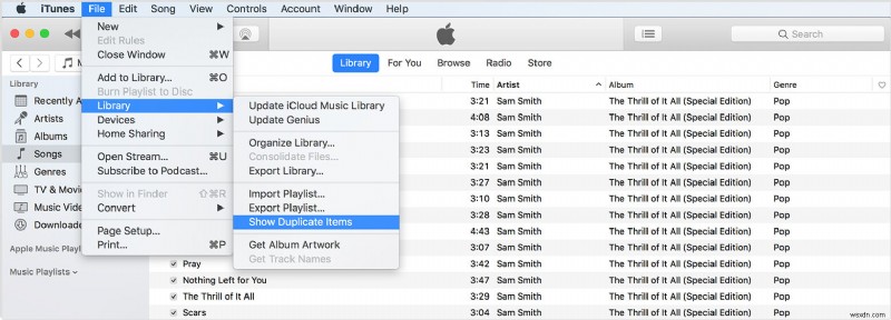 iTunes에서 중복 노래를 제거하는 방법