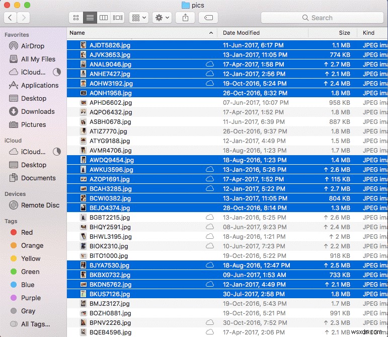 Mac에서 여러 파일을 선택하는 방법에 대한 기본 기술 