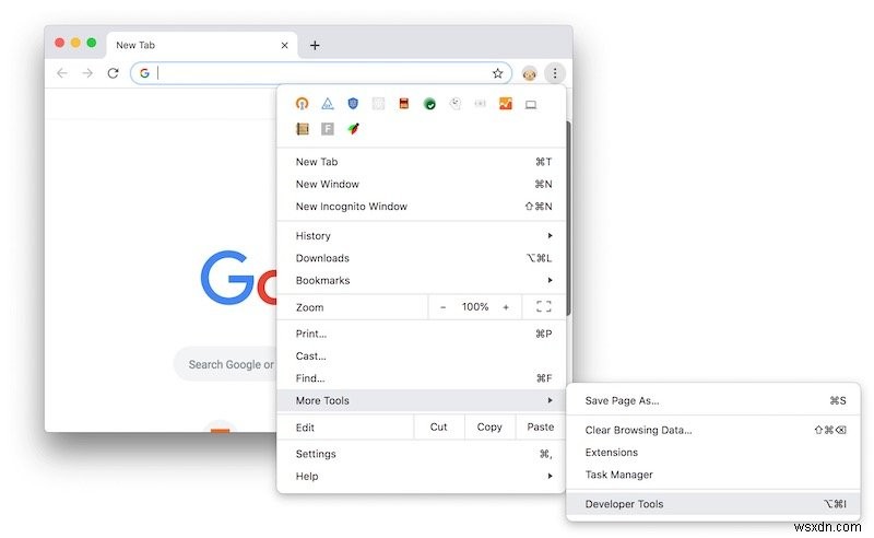 Mac의 Chrome, Safari 및 Firefox에서 요소를 검사하는 방법 