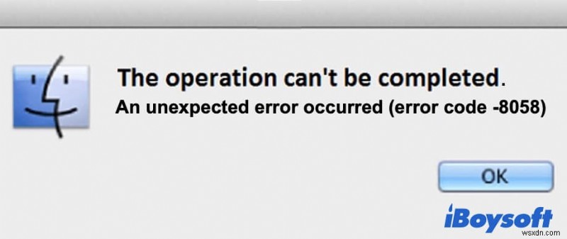 Mac의 오류 코드 8058이란 무엇이며 어떻게 해결합니까?