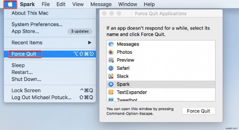 Mac에서 강제 종료하여 응답하지 않는 응용 프로그램을 닫는 방법은 무엇입니까?