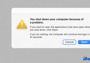 Mac 부팅 시  문제로 인해 컴퓨터가 종료되었습니다  경고 반복 해결 방법