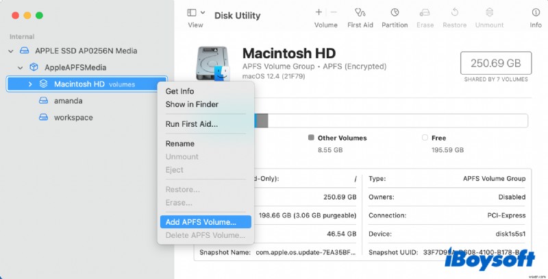 별도의 APFS 볼륨에 macOS 설치 안내(macOS Ventura)