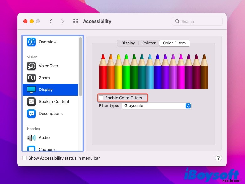 Mac 화면의 보라색/파란색/분홍색/검정색/녹색 선[이유&수정]