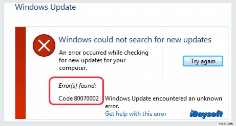 6 Windows 업데이트 오류 0x80070002 수정 솔루션
