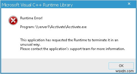 Windows 10:Visual C++ 런타임 오류를 복구하는 방법