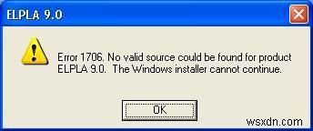 Windows Installer 오류 1706을 복구하는 방법