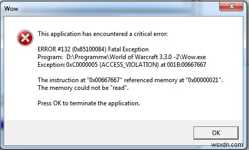WOW.exe 응용 프로그램 오류 – WOW.exe(월드 오브 워크래프트) 오류를 복구하는 방법 