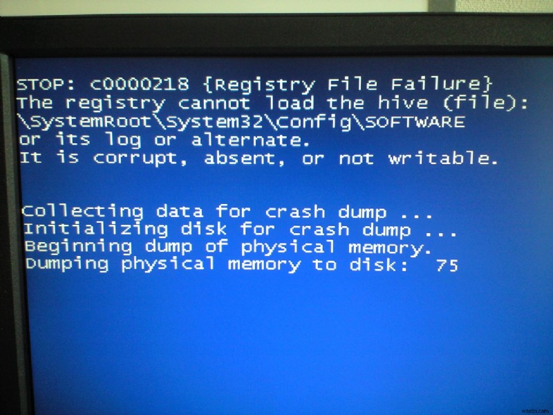 C0000218  레지스트리 파일 오류  수정