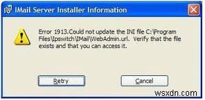 Windows Fix의 1913 오류