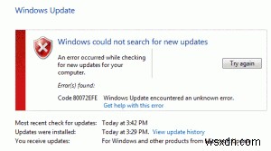 80072EFE 오류 수정 – Windows 업데이트 오류 복구