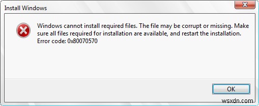 Windows 7 업그레이드 중 0x80070570 오류를 수정하는 방법