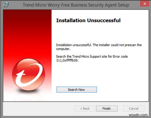 Trend Micro 바이러스 백신 오류 코드 331 0x1f4를 수정하는 방법