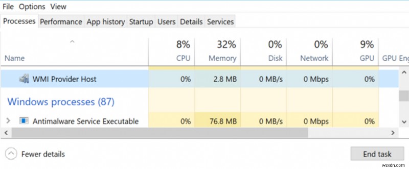 WMI 공급자 호스트 CPU 사용량이 높습니다. 그 문제를 해결하는 방법? 