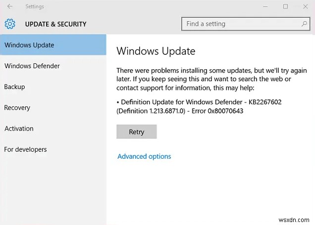 0x80070643 — Windows 10의 업데이트 오류. 다섯 가지 수정 방법