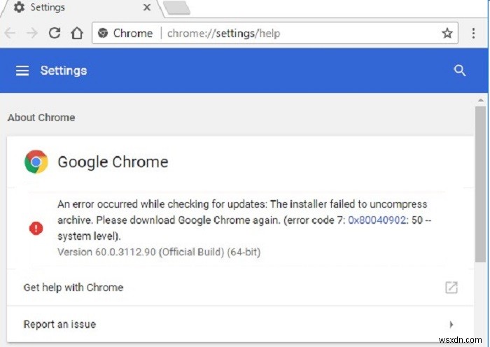 Chrome 업데이트 오류 0x80040902를 수정하는 방법