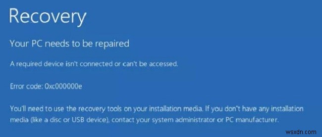 Windows 10 부팅 오류 코드 0xc00000e를 수정하는 방법