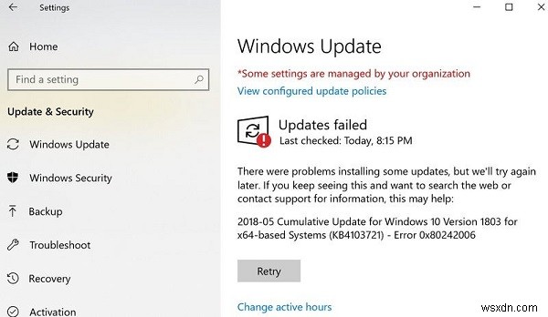 Windows 10에서 Windows 업데이트 오류 0x80242006 수정