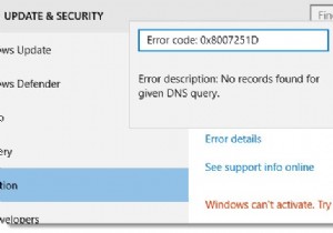 Windows 10 정품 인증 오류 0x8007251D를 수정하는 방법