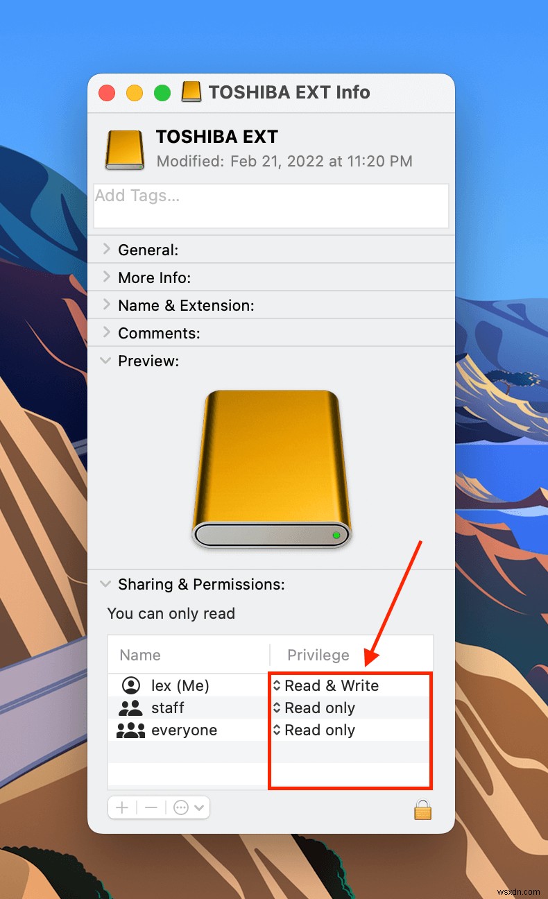 Mac에서 외장 하드 드라이브가 읽기 전용인 경우 수행할 작업