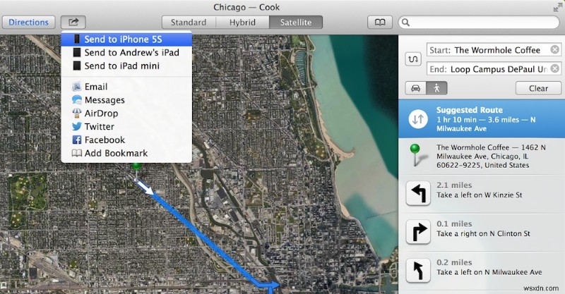 Mac용 Apple 지도에서 iPhone으로 길찾기를 보내는 방법 