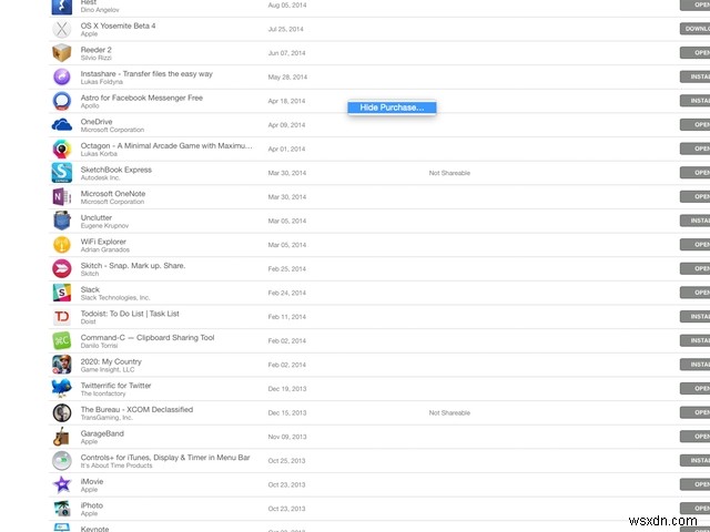31일간의 Mac OS X 팁:Mac App Store 구매 숨기기