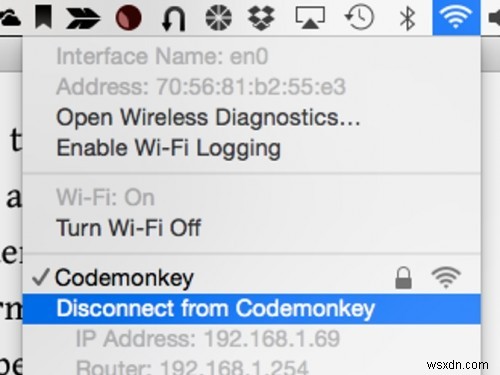 31일간의 OS X 팁:Wi-Fi 네트워크에서 쉽게 연결 해제