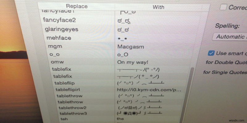 31일 간의 OS X 팁:OS X의 텍스트 대체 도구로 복잡한 이모티콘 입력