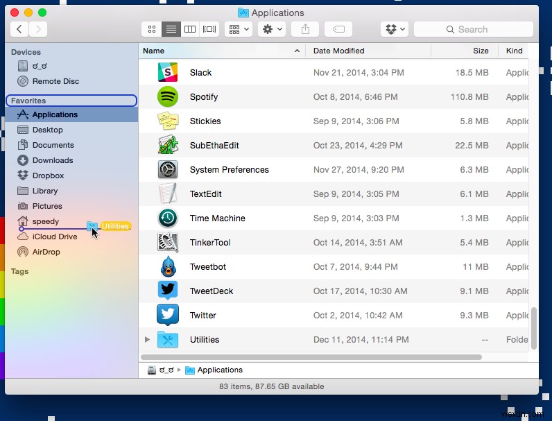 31일간의 OS X 팁:Finder 사이드바 제어