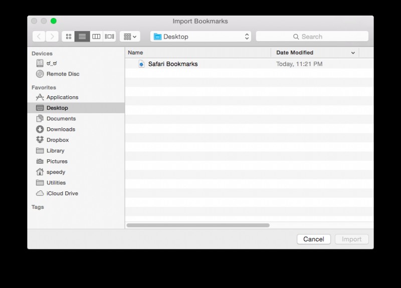 31일 간의 OS X 팁:다른 브라우저에서 Safari로 책갈피 이동
