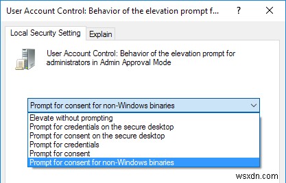 Windows에서 관리자 승인 모드를 묻는 방법 변경 