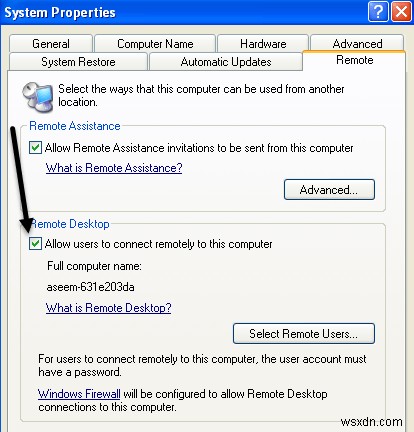 Windows XP에서 원격 데스크톱을 설정하는 방법