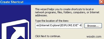 전체 화면 또는 키오스크 모드에서 Internet Explorer를 여는 방법 