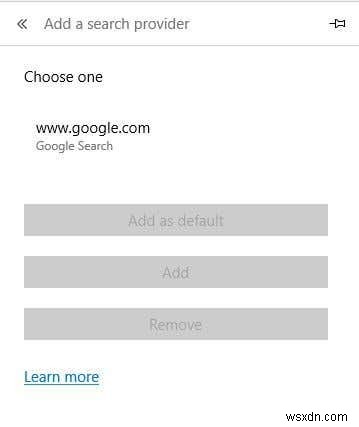 Microsoft Edge의 기본 검색 공급자를 Google로 변경 
