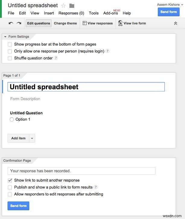 Google 문서도구를 사용하여 무료로 온라인 설문조사를 만드는 방법