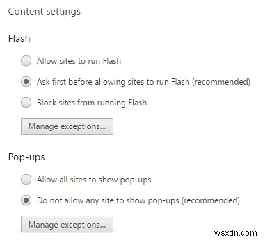 특정 웹사이트에 대해 Chrome에서 Flash를 활성화하는 방법