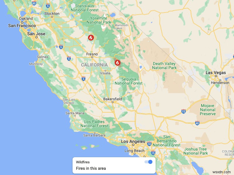 Google 지도 산불 추적 사용 방법